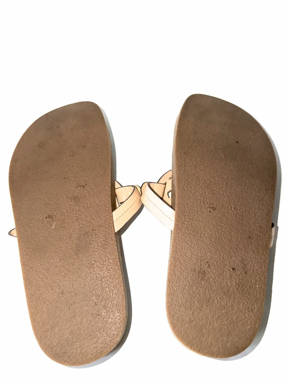 Tory Burch Miller Cloud Leather Sandal Blush Peach US 9 Natual Cork